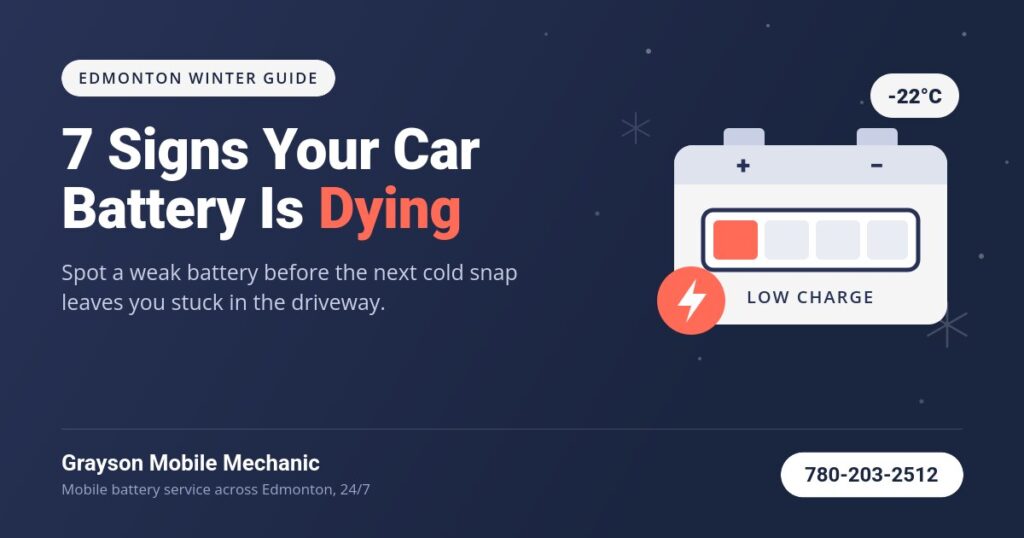 Signs your car battery is dying: Edmonton winter battery guide by Grayson Mobile Mechanic